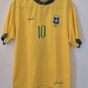 Ronaldinho 10 Yellow Brazil Soccer Jersey